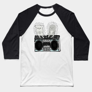 Hedgehogs on Boombox Baseball T-Shirt